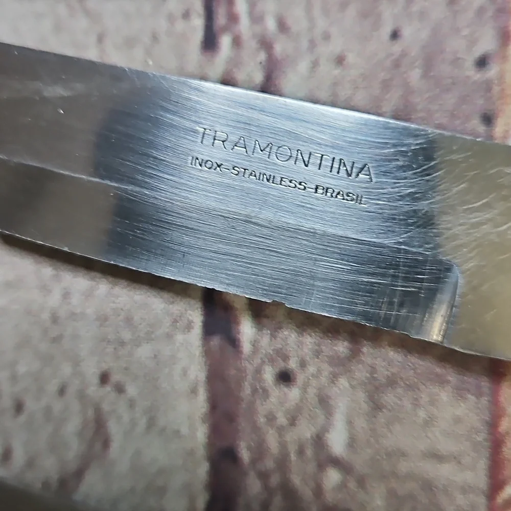 Tramontina Inox Serrated Stainless Steel‎ Steak Knife Set Of 5. Vintage Brasil